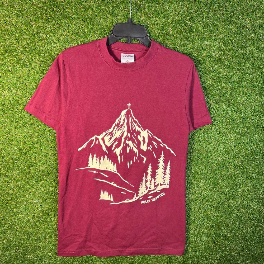 Shaka Wear‎ Tear Down Idols Graphic T-Shirt Mens Small Burgundy Super Max Heavy